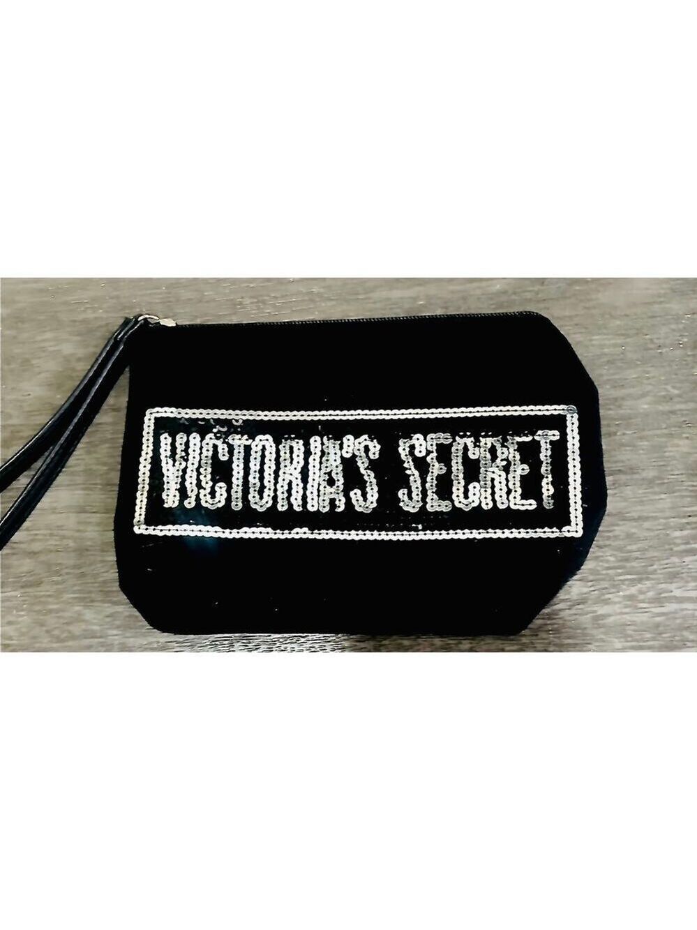 Victoria Secret Black Sequin Clutch Wristlet